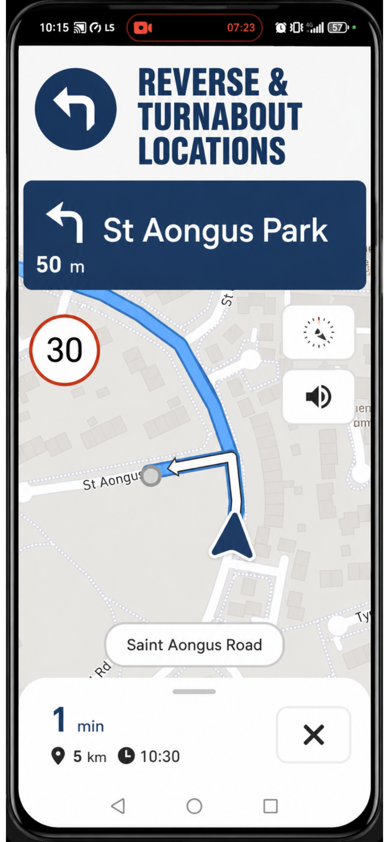 driving test routes dun laoghaire
